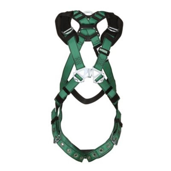 Msa Safety Back & Hip D-Rings; Tongue Buckle Leg Straps V-Form Harness; Extra Large 454-10197216